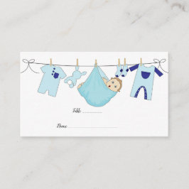 Cute Blue-illustration Babyskor - platta kort