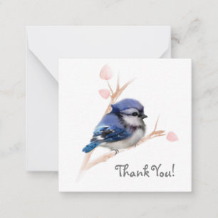 Cute Blue Jay Bird Tackkort-kort Anteckningskort