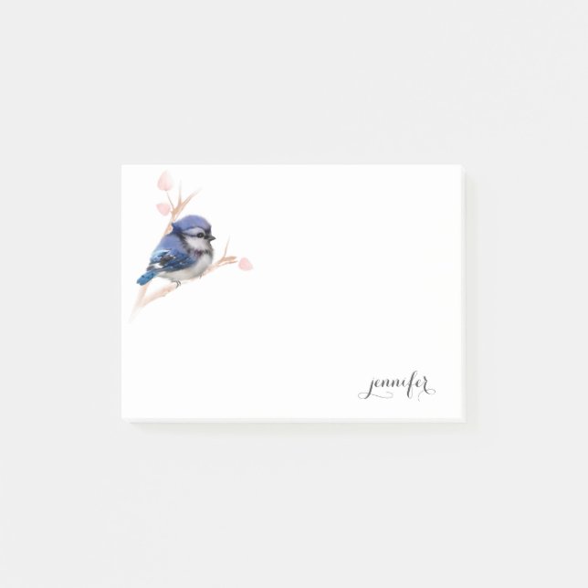 Cute Blue Jay Birds Post it Note Post-it Block (Framsida)