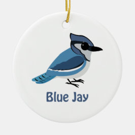 Cute Blue Jay Julgransprydnad Keramik