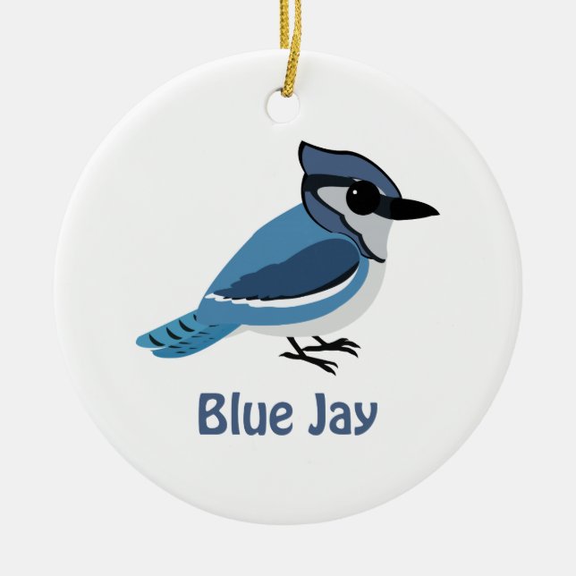 Cute Blue Jay Julgransprydnad Keramik (Framsidan)