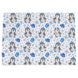 Cute Blue jul Ice Skating Penguin