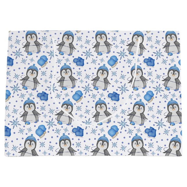 Cute Blue jul Ice Skating Penguin (Framsidan)