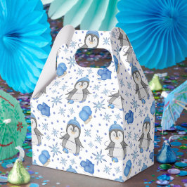 Cute Blue jul Ice Skating Penguin Presentaskar