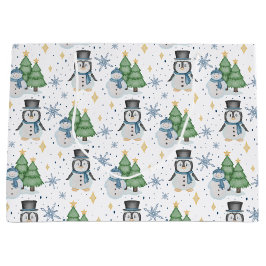 Cute Blue jul Snögubbe Penguin