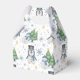 Cute Blue jul Snögubbe Penguin Presentaskar