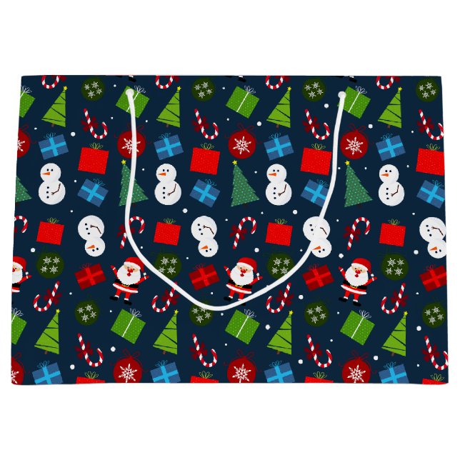 Cute Blue-jultomten och Snögubbe Mönster (Framsidan)