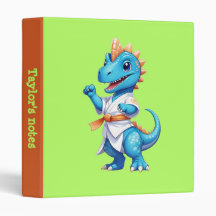 Cute blue karate dinosauaur