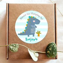 Cute Blue Kawaii Dinosaur Boy Birthday Tack