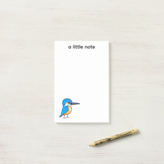 Cute Blue Kingfisher Bird Art Post-it Block