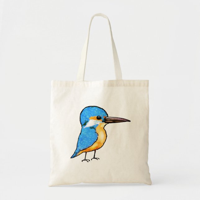 Cute Blue Kingfisher Bird Art Tygkasse (Framsidan)