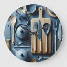 Cute Blue Kitchen Utensils Aesthetic Tapet