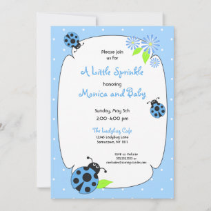 Cute Blue Ladybug-inbjudan Inbjudningar