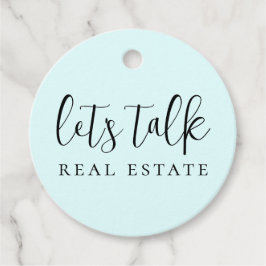 Cute Blue Låt oss Talk Real Gods Gåvor Etiketter