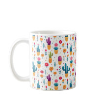 Cute Blue & Lavender Blommigt Cactus Script Monogr