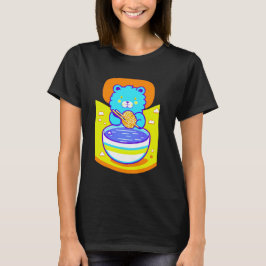 Cute Blue Lejon Enjoying Ramen Noodles T Shirt