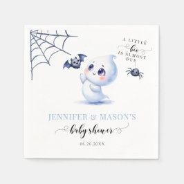 Cute Blue Little Boo är snart Pojke Shower Pappersservett