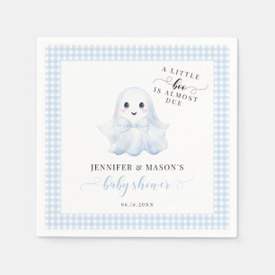 Cute Blue Little Boo Ghost Bow Pojke Shower Pappersservett