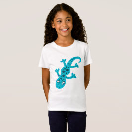 Cute Blue Lizard Gecko Kids Tee Shirt