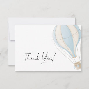 Cute Blue Luftballong Boy Baby Shower Tack Kort