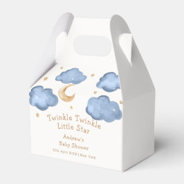 Cute Blue Måne Stars Twinkle Twinkle Baby Shower Presentaskar