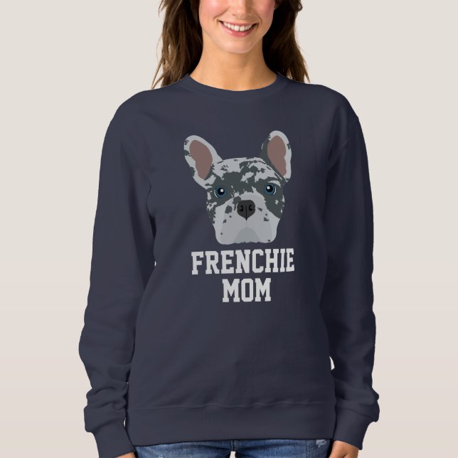 Cute Blue Merle Frenchie Hund Mamma T Shirt (Framsida)