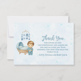Cute Blue Mobile Crib baby babyskor för Tack Kort