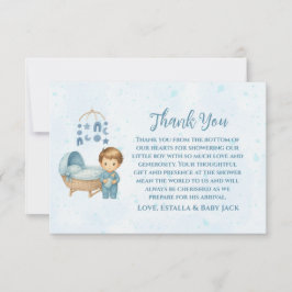 Cute Blue Mobile Crib baby Cot Baby Shower Tack Kort