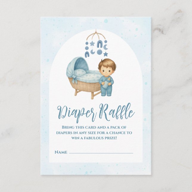 Cute Blue Mobile Crib baby-kostkupong, raffle Tilläggskort (Framsida)
