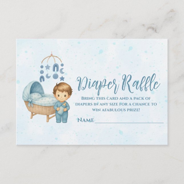 Cute Blue Mobile Crib baby-kostkupong, raffle Tilläggskort (Framsida)