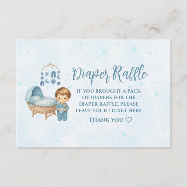 Cute Blue Mobile Crib baby-kostkupong, raffle Tilläggskort (Framsida)