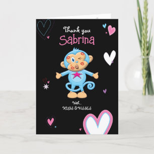 Cute Blue Monkey med hjärtevikt Vikt - kort