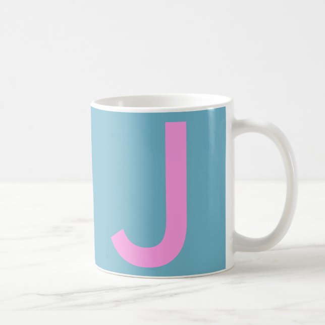 Cute Blue Monogram Travel Kaffemugg (Höger)