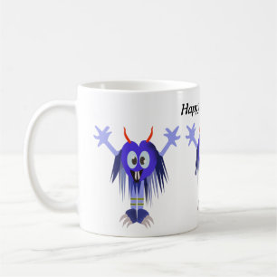 Cute Blue Monster Halloween Kaffemugg