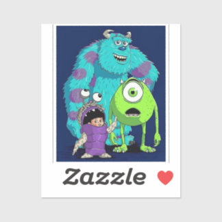 Cute Blue Monster Illustration Kids Party Paper Cu Klistermärken