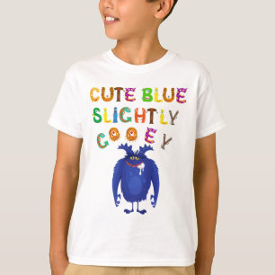 Cute Blue Monster Kids T Shirt