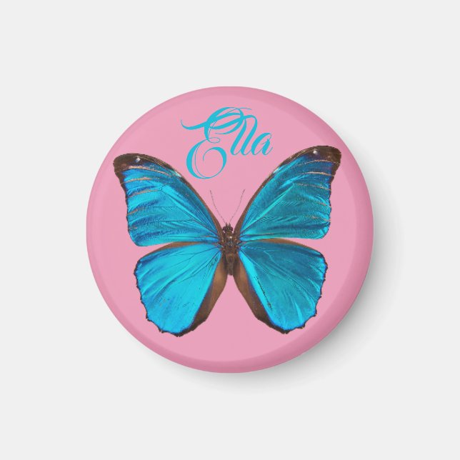 Cute Blue Morpho Butterfly Magnet (Framsidan)