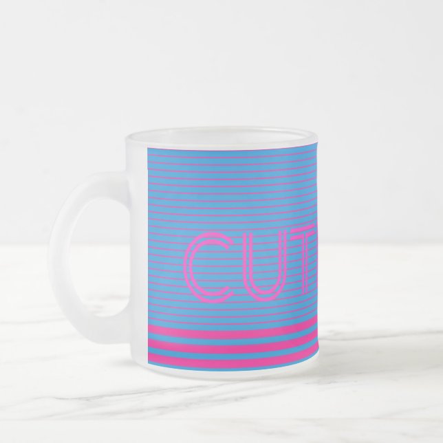 Cute Blue Mugg Glass Coffee Mugg (Vänster)