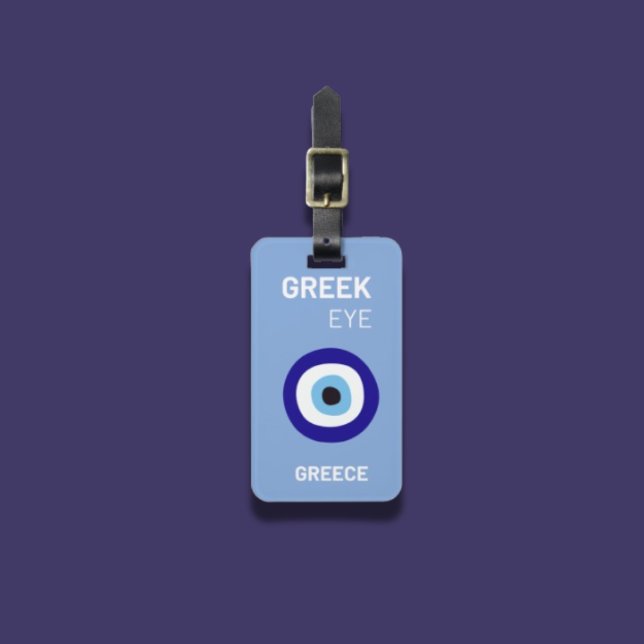 Cute Blue Mystical Grekiska Öga Amulet Bagagebricka (Skapare uppladdad)