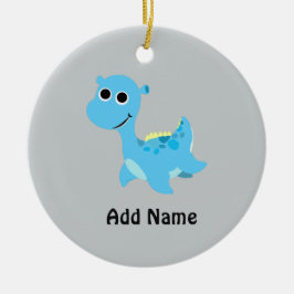 Cute Blue Nessie Julgransprydnad Keramik