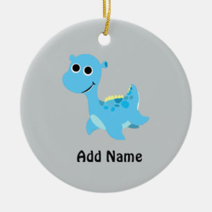 Cute Blue Nessie Julgransprydnad Keramik