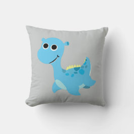 Cute Blue Nessie Kudde