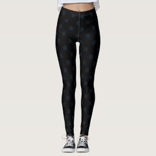 Cute blue och black mönster leggings