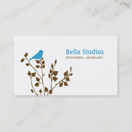 Cute Blue och Brown Bird Visitkort