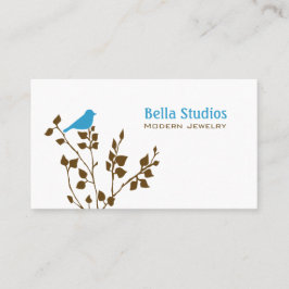 Cute Blue och Brown Bird Visitkort
