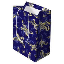 Cute Blue och Gult Butterfly Illustrated Mönster