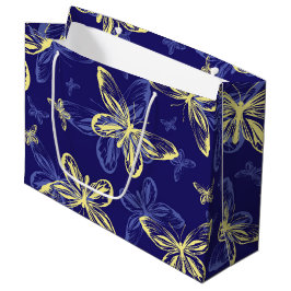 Cute Blue och Gult Butterfly Illustrated Mönster