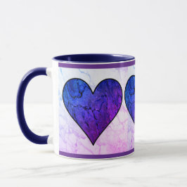 Cute Blue och Lila Marble Mugg