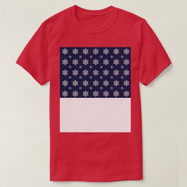 Cute Blue och White Snowflake Mönster T Shirt (Design framsida)