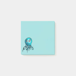 Cute Blue Octopus - Kawaii Tecknad Sea Animal Post-it Block